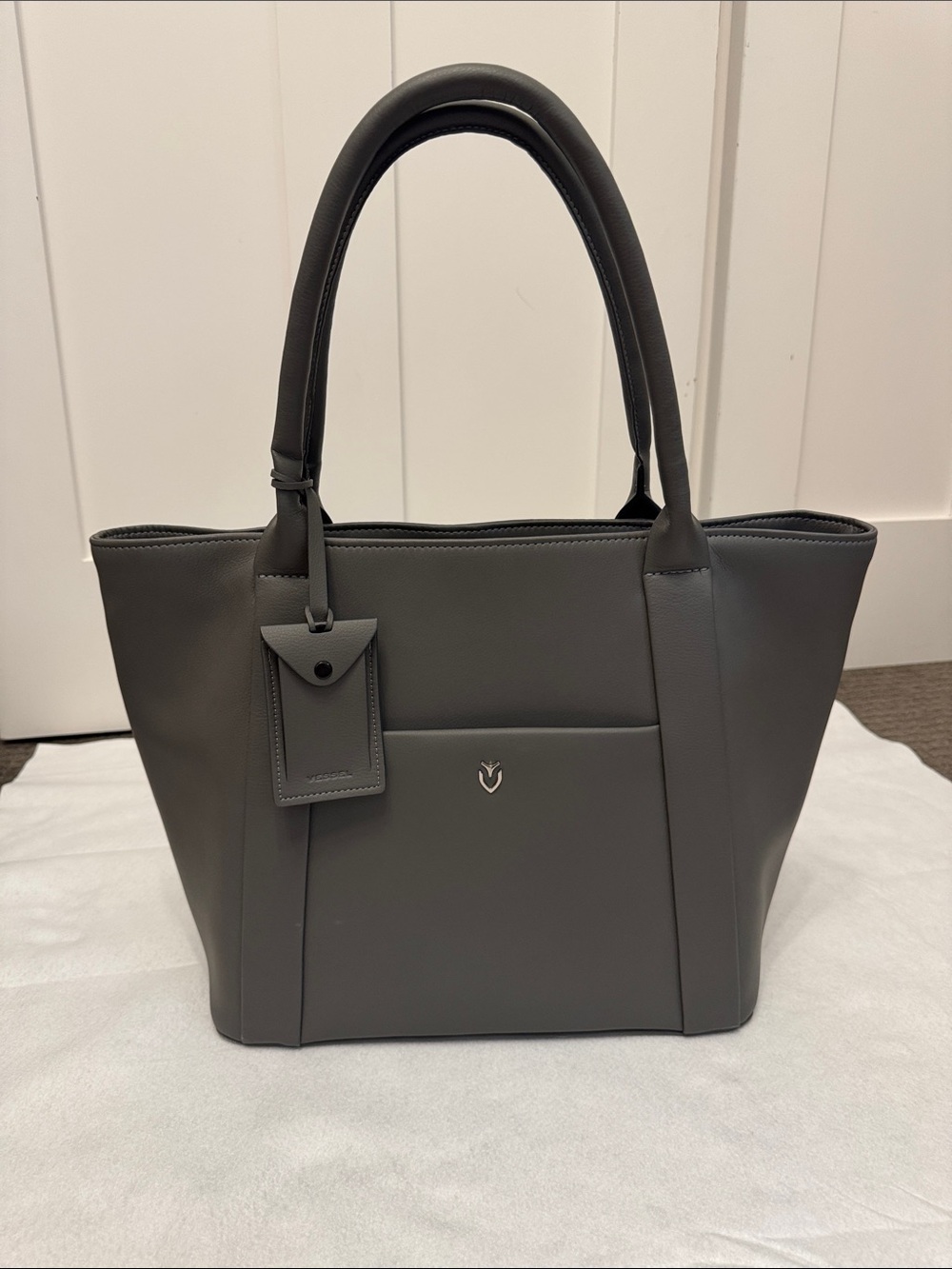 VesseL USA Gray Structured Tote with Front Pocket